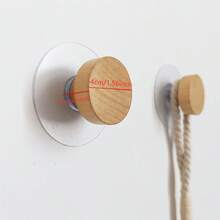 1 件/2 件现代简约免钻木质衣帽钩，自粘式衣柜/橱柜门拉手，木质壁挂式衣架 - 駝色 - 查看 9