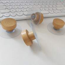 1 件/2 件现代简约免钻木质衣帽钩，自粘式衣柜/橱柜门拉手，木质壁挂式衣架 - 駝色 - 查看 6