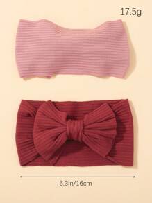 bilicaca 5pcs/Set Random Candy Color Children Bowknot Wide Headbands, Fresh Style Festival Girls Hair Accessories, Toddlers & Babies Love Valentine