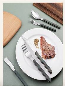 Bộ 4 dao, nĩa, thìa bằng thép không gỉ mới dùng cho bữa tiệc sang trọng hàng ngày, làm quà tặng Giáng sinh cho tiệc tùng và tụ họp - Nhiều màu - Xem 9