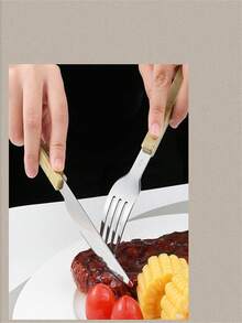 Bộ 4 dao, nĩa, thìa bằng thép không gỉ mới dùng cho bữa tiệc sang trọng hàng ngày, làm quà tặng Giáng sinh cho tiệc tùng và tụ họp - Nhiều màu - Xem 10