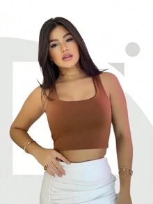 OFFER CROPPED THAISE TANK TOP SUPLEX More Women's Clothing Fashion Women's Luxury Croped Blogger Corselet Gringa Sexy Black  White Sensual Pink Cheap Promotion Evangelical Kit Kits Winter Cold Plus Size Beach Stones Shine Rhinestones Shiny Blouse Blouses Blousesinha Blouses - Rỉ Nâu - Xem 6