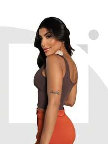 OFFER CROPPED THAISE TANK TOP SUPLEX More Women's Clothing Fashion Women's Luxury Croped Blogger Corselet Gringa Sexy Black  White Sensual Pink Cheap Promotion Evangelical Kit Kits Winter Cold Plus Size Beach Stones Shine Rhinestones Shiny Blouse Blouses Blousesinha Blouses - Rỉ Nâu - Xem 2