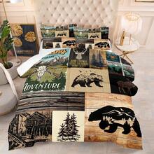 Bedding Twin/Queen Comforter Set For Boys Camo Comforter Set Hunting Bedding Set For Kids,Western Rustic Geometric Bedding Set - Khaki - View 1