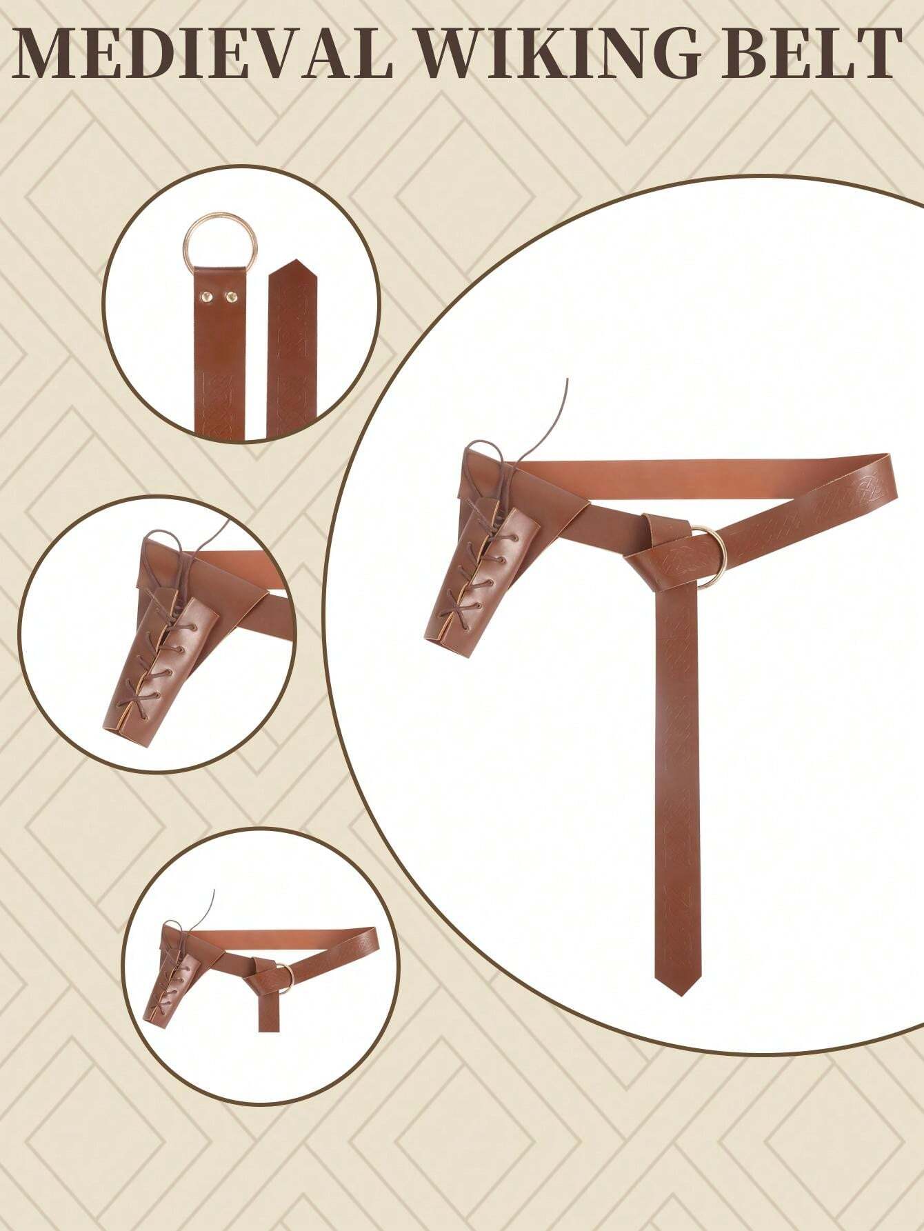 Medieval Renaissance Belt Sword Frog Case Leather Sword Holster For