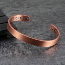 Pure Copper Bracelets For Men Matte Adjustable Cuff Vintage Magnetic 9mm Wide Energy Health Bangles Jewelry Resizable - Matte - View 12