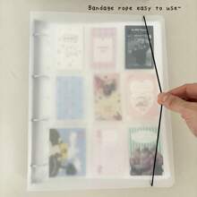 A4 Size 900 Pockets Card Storage Book, Black/Clear Binder Collect Photo Album, Fit For 3 Inch Postcards, Loose Leaf Organizer Holder,School Supplies,Back To School - Black and White - View 7