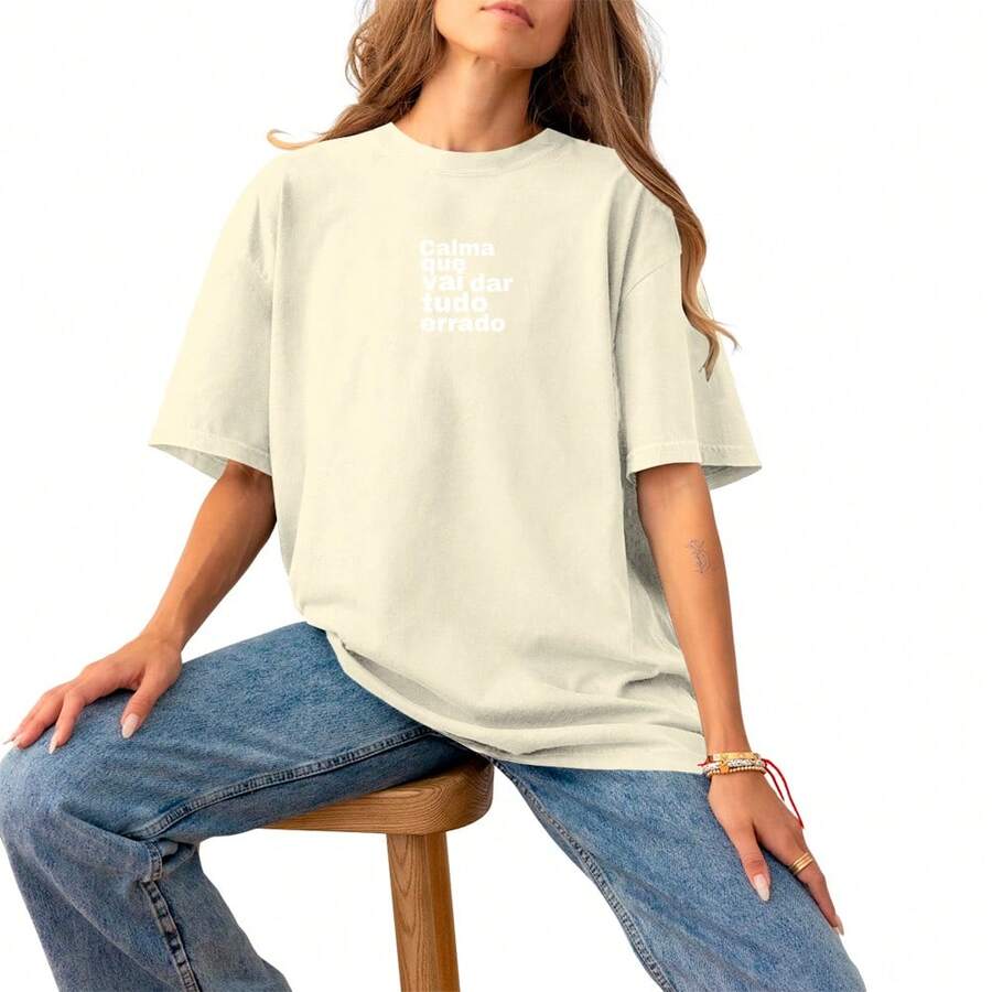 Women's Casual Blouse 100% Cotton Basic Printed Fashion Slim Premium - 奶油色 - 查看 1