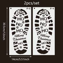 2/6pcs Christmas Stencils For Floor - Santa Claus Boot & Snowflake Designs, Reusable Plastic Footprint Templates For Holiday Decorations And DIY Crafts,Christmas