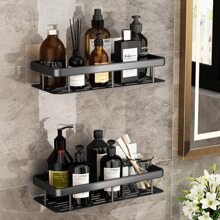 Bathroom Shelf Shampoo Soap And Cream Organizer Holder - màu đen - Xem 9