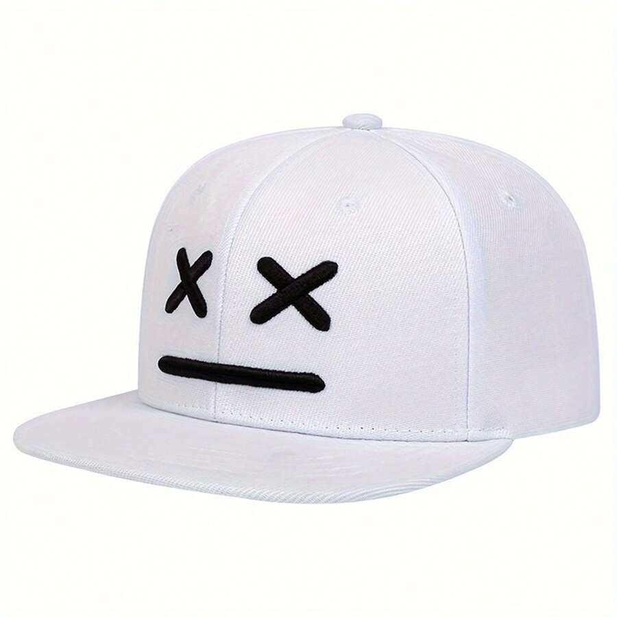 1Piece Men XX Embroidered Hip Hop Hat Outdoor Adjustable Sunscreen Leisure Hat Spring Summer Travel Tourism Beach Vacation - 白色 - 查看 1
