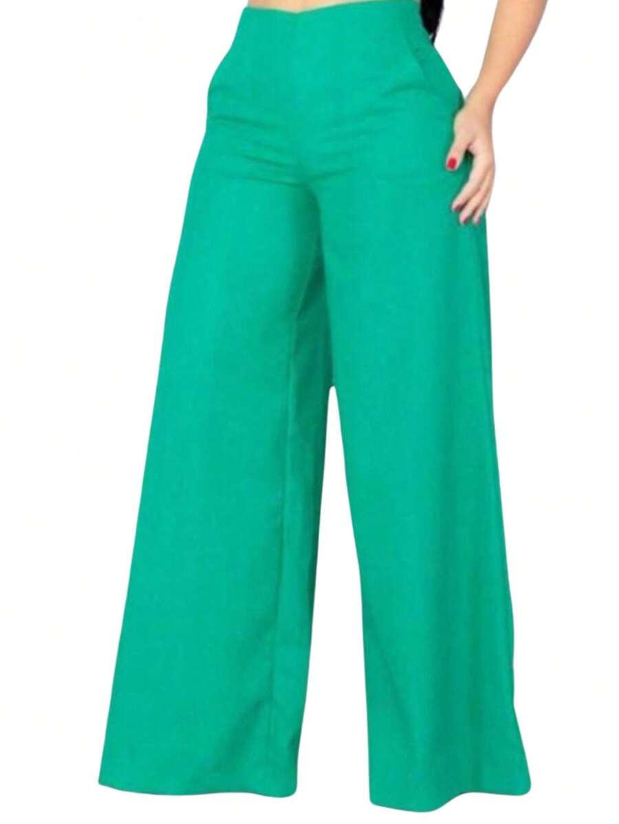 Women's Linen Pantaloons: Elegance And Comfort For Your Everyday Life! - màu xanh lá - Xem 1