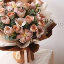 20pcs/Pack Waterproof Solid Color Bouquet Wrapping Paper, Florist Supplies, Back To School Valentine Day - Latte Color - View 8