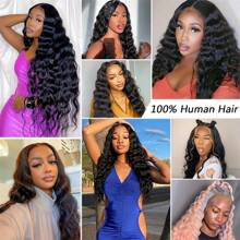 250% Density Brazilian Virgin Human Hair Deep Curly Lace Front Wigs Transparent HD 13x4 Lace Frontal Wigs Deep Wave Human Hair Wigs Remy Pre Plucked Bleached Knots With Baby Hair Natural Color - Natural Black - 查看 11