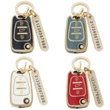 3 键翻盖折叠遥控钥匙包带钥匙扣，汽车遥控钥匙包适用于 I20 适用于 I30 适用于 IX35 适用于 I35 适用于 Accent 适用于 Kia 适用于 Picanto 适用于 Sportage 适用于 K5 精致高端钥匙包适合女孩 - 電話號碼牌鑰匙扣 - 查看 12