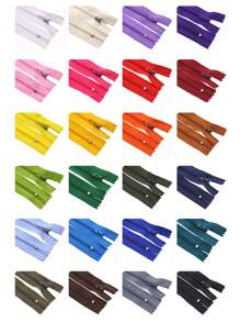 10PCS 9 Inch-20 Inch (23cm-51cm) Invisible Zippers Nylon Coil Zippers Aluminum Wire Closed Tail For Tailors Handcraft Sewing Cloth Accessories