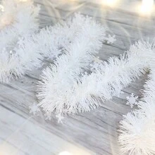 1 件 2 米厚白色雪花毛皮条纹适合作为圣诞节用品花环 - 彩色 - 查看 4