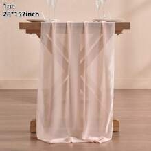 1pc 28x118/157 Inch White Sheer Chiffon Wedding Table Runner, Romantic Rustic Table Runner, White Chiffon Long Table Scarf, Transparent Tulle Table Runner, Elegant Rustic Dining Table Decor, Suitable For Country Style Wedding Reception, Birthday Party, Christmas, Bridal Shower (Multiple Colors Available, Comes With Ribbon) - Solid Color - View 29