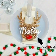 1pc Cup H2.0 Personalized Christmas Custom Name Tag For Tumbler, Custom Acrylic Glass Name Labels - Handmade Accessories, The Ideal Gift, Gift For Best Friend, Gift For Her, Halloween And Christmas - Multicolor - View 1