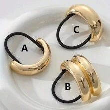 1/3 chiếc dây buộc tóc kim loại màu vàng, thanh lịch, đa năng, dây chun buộc tóc, phụ kiện tóc cho nữ, dây buộc tóc bằng cao su, dây buộc tóc, phụ kiện cài tóc co giãn. - Nhiều màu - Xem 1