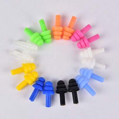 Kit Protetor de Ouvido Auricular Silicone Para Natação Abafar Sons Barulho Anti Ruído LR-0165