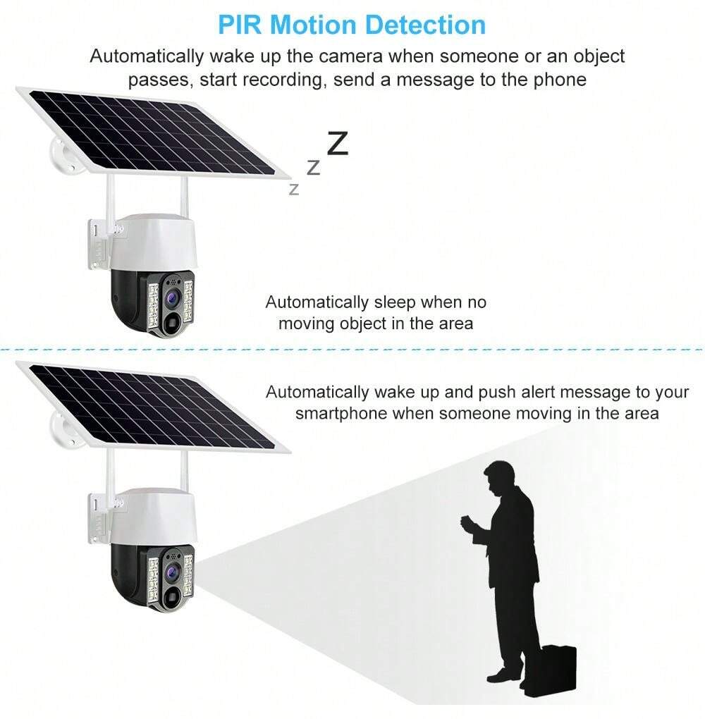 Outdoor Waterproof Surveillance Camera 8MP Solar Camera 4G Sim Network