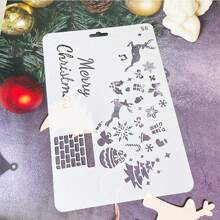 1 件蕾丝镂空绘图模板，DIY 剪贴簿相册主题蕾丝镂空模板工具，适用于剪贴簿、DIY 手工书、学生绘图模板、节日绘图模板、喷涂模板、圣诞主题镂空绘图模板、学生礼物、同学礼物、圣诞礼物、节日礼物、返校、学校用品 - 白色 - 查看 16