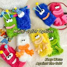 1 Pair Ultra Thick Thermal Lined Socks, Unisex Casual Sports Socks For Winter, Snow Socks, Warm Thermal Mid-Calf Socks, Funny Face Plush Long Tube Slippers Socks, Extra Thick Sleep Socks, Cute Furry Snow Socks, Thick Warm Floor Socks, Fluffy Couple Socks, Adorable Warm Socks, Creative Gift For Family And Friends