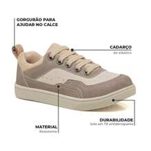 Children's Sneakers Boys Casual Sneakers Black Beige Easy Fit Lightweight Non-Slip - Màu be - Xem 2