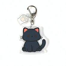 亚克力可爱猫咪挂件钥匙扣甜美卡通猫咪宠物印花钥匙扣配饰小礼物动漫 - 彩色 - 查看 4