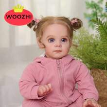WOOZHI Realistic 22 Inch Baby Doll, Lifelike Silicone Newborn Doll With Real Appearance, Girl Doll With Feeding Accessories, Gift Set, Holiday Gift - 粉色 - 查看 3
