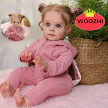 WOOZHI Realistic 22 Inch Baby Doll, Lifelike Silicone Newborn Doll With Real Appearance, Girl Doll With Feeding Accessories, Gift Set, Holiday Gift - 粉色 - 查看 1