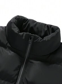 男式运动背心夹棉外套 - 黑色 - 查看 3