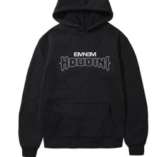 Men's Hoodie Eminem Houdini Rap Street Urban Fashion - 黑色 - 查看 3