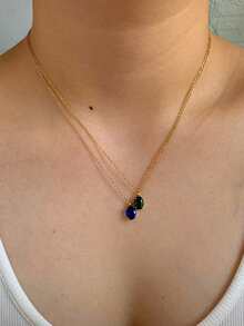 1 chiếc vòng cổ mặt dây chuyền thủy tinh nhiều màu sắc sang trọng, được Blogger khuyên dùng Dây chuyền xương đòn thời trang hợp thời trang dành cho phụ nữ - Vòng cổ mặt dây chuyền - Xem 4