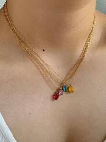 1 chiếc vòng cổ mặt dây chuyền thủy tinh nhiều màu sắc sang trọng, được Blogger khuyên dùng Dây chuyền xương đòn thời trang hợp thời trang dành cho phụ nữ - Vòng cổ mặt dây chuyền - Xem 6