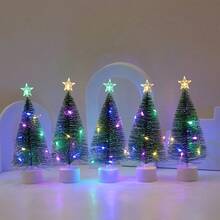 2 cây thông Noel có đèn LED đổi màu 7 màu, quà tặng Giáng sinh, đồ trang trí cửa sổ Giáng sinh - Nhiều màu - Xem 2