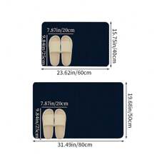 1 件装纯色柔软记忆海绵吸水防滑浴室垫适用于浴室、卫生间家居浴室装饰浴室地毯户外地毯门垫秋季装饰浴室配件返校入口装饰 - 藏蓝色 - 查看 3