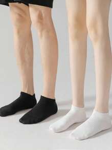 2/4/6/10 pares de calcetines de algodón para mujer, calcetines cortos, calcetines blancos, calcetines negros, calcetines invisibles, calcetines para mujer, calcetines lindos, calcetines para niñas, para otoño/invierno/primavera/verano, con detalles de malla transpirable, diseño de agujero de guía de respiración, que absorbe la humedad, suaves y cómodos, aptos para diversos eventos festivos, deportes, ocio, negocios y otros usos diarios, se pueden usar durante todo el año, las combinaciones de colores son aleatorias.
