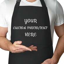 1 Stück personalisierte, kundenspezifische Design Ihre eigene einstellbare Schürze mit Taschen für die Küche zum Kochen für Weihnachten