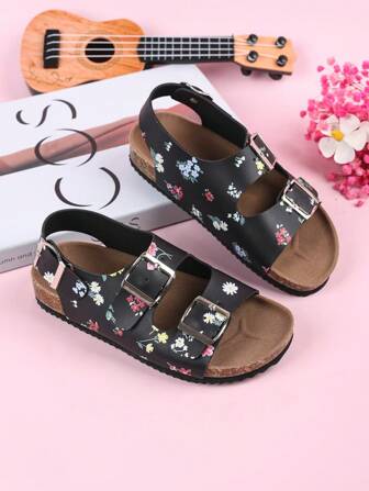 儿童软木扣凉鞋，平跟蝴蝶拖鞋，低鞋面百搭休闲舒适时尚