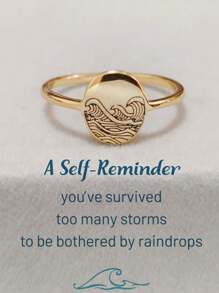 1 pieza Anillo unisex con diseño de onda retro, regalo para familia/amigos/pareja