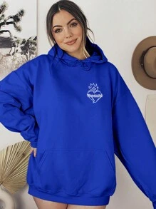 Sweatshirt Jesus Messiah Savior Evangelical Phrase Here I Am Lord CANGURU 2239 Fluxo Fx - 寶藍色 - 查看 4