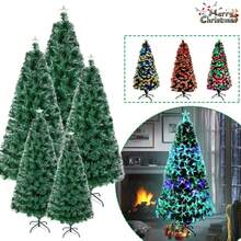 LILIIN 120cm Lighting Artificial Christmas Tree With Lighting Color Change - LED Fir Tree Christmas Tree Decorative Tree With Fiber Optic (120cm/150cm/180cm/210cm/240cm, Colorful Fiber Optic) - Green - View 8