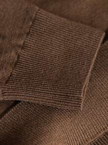 男士纯色休闲高领长袖套头毛衣，复古风格，适合秋冬