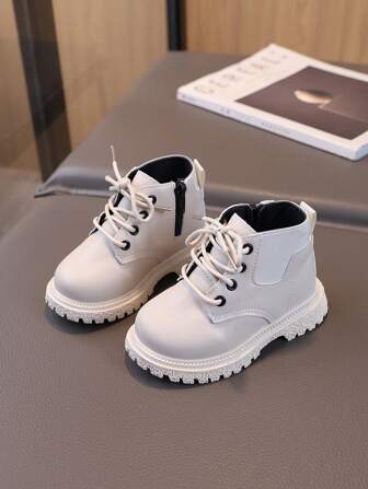 Nuevas botas de invierno 2024 para niños, botas de suela blanda antideslizante, botas de estilo británico de moda casual unisex