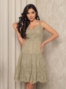 Women's Short Dress - Màu xanh Bạc hà - Xem 5