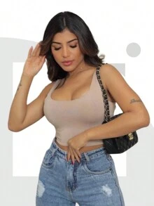 PROMOTION CROPPED THAISE REGATA SUPLEX More Women's Clothing Fashion Women's Luxury Croped Blogger Corselet Gringa Sexy Black  White Sensual Pink Cheap Promotion Evangelical Kit Kits Winter Cold Plus Size Beach Stones Shine Rhinestones Shiny Blouse Blouses Blousesinha Blouses - trắng - Xem 5