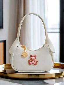 可爱熊儿童女孩手提包，送给小女孩的节日礼物，时尚高端公主风格迷你钱包、零钱包 - 均碼 - 查看 15