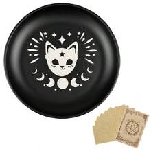 Đĩa thép không gỉ hình mèo đen 5,5in, Đế nến kim loại, Đĩa thép pha lê, Đĩa thiền nghi lễ, Khay đựng thảo mộc, Đĩa trang trí - Nhiều màu - Xem 10